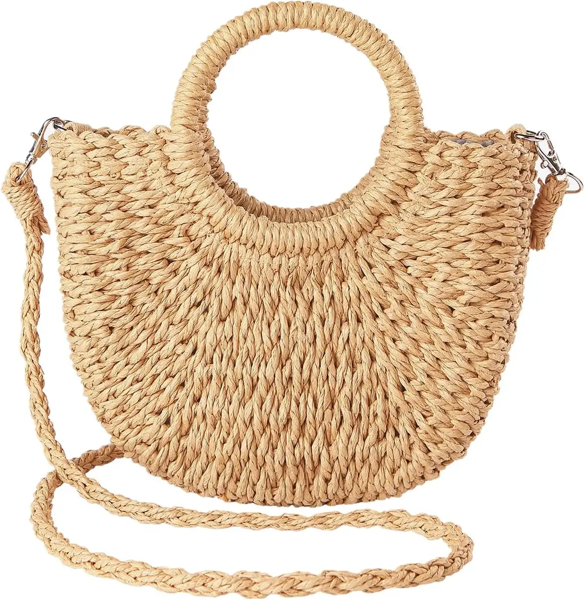 Straw Beach Bag Summer Handwoven Tote Bags Purse With Tassel Top Handle Straw Handbag Clutch For Women