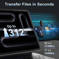 Lector de Tarjetas de Memoria SD/TF Rocketek USB 3.0 de Alta Velocidad para Transferir Imágenes y Vídeos al Teléfono