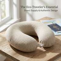 Oreiller de voyage en spandex à texture lin, 220g, léger, soutien à 360 degrés, oreiller de lit, fournisseur vérifié, directement du fabricant