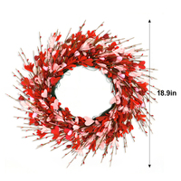 Couronne en métal artisanale pour la Saint-Valentin et Thanksgiving, motif cœur, décoration de mariage, décoration de porte, décoration de fête à domicile