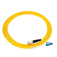 Kabel Patch Cord Fiber LC/UPC-FC/UPC SM Single Mode Simplex 9/125 FTTH Kuning untuk Konektor Fiber ke Rumah dan Pusat Data