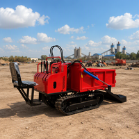 Dumper sur chenilles à moteur refroidi par air, avec sièges et pelles hydrauliques, pour le déplacement de matériaux de serre