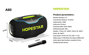 Hopestar A80 Thụ Động 350W Bass Loa Siêu Trầm Không Dây Ngoài Trời Không Thấm Nước Du Lịch Bên TWS Loa Âm Thanh Máy Nghe Nhạc Suporrt USB/TF/AUX - Product Image 2