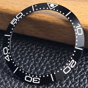 Pieza de reloj de alta calidad, bisel de cerámica con números plateados de 38mm para accesorios de repuesto <span class=keywords><strong>GMT</strong></span> de 40mm - Product Image 1