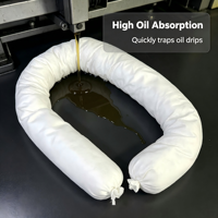 Chaussettes absorbantes d'huile personnalisées à haute capacité, livraison rapide, en stock, absorption chimique pour ateliers et fuites d'huile de navires