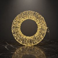 Guirlande de Noël 3D à LED lumineuse, motif couronne, en fil de fer, étanche IP44, pour extérieur, jardin, pelouse, ornement