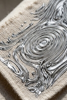 Essuie-tout de cuisine de luxe en coton, motif liquide argenté effet mercure