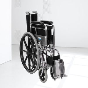 Silla de ruedas manual ligera, plegable, con freno en U, para ancianos y discapacitados, con certificación CE - Product Image 2