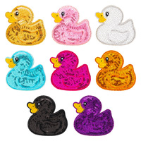 Aplikasi Bebek Mengkilap Lucu, Lencana Bordir Berkilau, Patch Bebek Berpayet untuk Topi, Jaket, Ransel, Pakaian, Dekorasi DIY