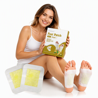 Patchs Détoxifiants pour les Pieds aux Herbes de Gingembre et d'Armoise Certifiés CE 100% Naturels Nettoyage Profond Soin des Pieds