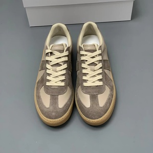 Retro Color-Block Thick Sole Training Shoes for Women <b>Matte</b> Leather Height Enhancing Versatile <b>Rubber</b> Sole Casual Sneakers - Product Image 5