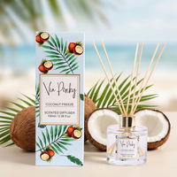 Diffuseur de parfum en verre écologique longue durée pour cadeaux d'entreprise et hôtels, ensemble diffuseur d'arôme de noix de coco