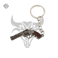 Miniature de pistolet jouet miniature, porte-clés, modèles de revolver Colt Python 357, alliage de zinc métallique 3D, porte-clés personnalisé, 5 cm