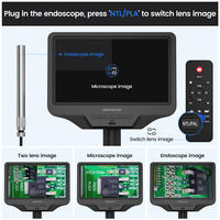 Microscope numérique AD409 Pro-ES avec endoscope, écran 10,1'' WIFI USB 300X, caméra 4MP, moniteur 27'' pour soudure de circuits imprimés/électronique SMD