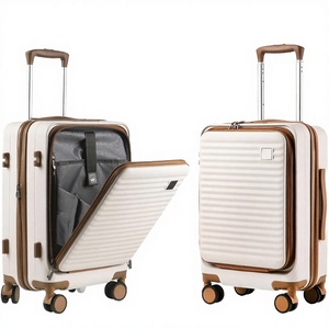 High Quality 20 Inch ABS PC Modern Cartoon Front Opening Spinner Luggage Business <b>Suitcase</b> Laptop Pocket Hot Sale Travel <b>Trolley</b> - Product Image 1
