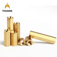 MERCI # 4 # 6 # Entretoise de raccordement longue hexagonale en laiton passivé UNC 8-32 6-32 4-40, longueur 5-20 mm