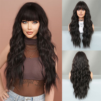 Penjualan terlaris 70 cm wig gelombang dalam ekspresi rambut suhu tinggi serat sintetis Crochet kepang wig pesta murah untuk wanita