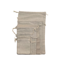 Sacs cadeaux en lin naturel pochettes d'emballage de bijoux sac cadeau en lin de coton sac à cordon sac de rangement en coton
