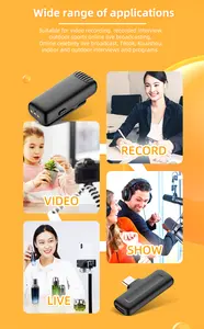 Pix-Link J13 Mô Hình Mới 1-Kéo 2-Microphone Lavalier 2-Trong-1 Xách Tay Mini Ghi Âm Không Dây Microphone Với Loại C Sạc Trường Hợp - Product Image 5