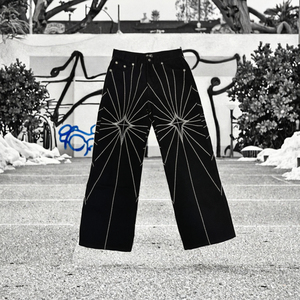 Pantalones Vaqueros de Mezclilla de Alta Calidad Estilo Y2K con Remaches, Corte <span class=keywords><strong>Recto</strong></span>, Estilo Punk, Botones, Elásticos, Impermeables, Negros, para <span class=keywords><strong>Hombre</strong></span>, ODM - Product Image 6