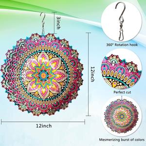 Carillon éolien en métal 3D pour la décoration de <span class=keywords><strong>jardin</strong></span> en extérieur, sublimation, carillon éolien en métal de 12 pouces pour la cour et <span class=keywords><strong>le</strong></span> <span class=keywords><strong>jardin</strong></span> - Product Image 6