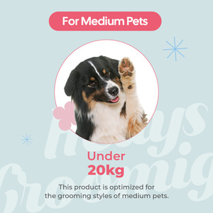 [HEDYS GROOMING] Table de toilettage pour chiens réglable en hauteur, entièrement rose, en contreplaqué et acier, simple (carrée/simple) Premium - Product Image 3