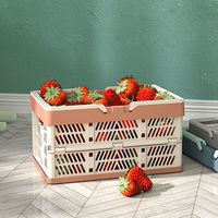 Panier de rangement pliable en plastique écologique multi-usages, durable, avec poignée, pour le shopping