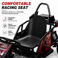 Kart électrique monoplace haute performance avec transmission par chaîne, pneus tout-terrain, capacité de charge de 150 kg, vitesse maximale de 40 km/h