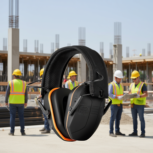 Casque anti-bruit de sécurité NRR23dB Bluetooth rechargeable pliable, type bandeau, protection auditive pour travaux de construction - Product Image 2