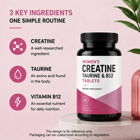 Comprimés de Créatine, Taurine et Vitamine B12 pour Femmes – Complément Sportif et Bien-être – Soutien Énergétique et Musculaire – Marque Privée OEM ODM