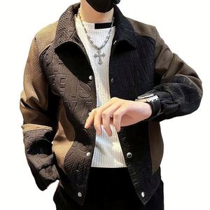 Chaqueta avanzada para hombre para primavera otoño tendencias de moda abrigo Polo de color de un solo pecho botón Casual diseño versátil - Product Image 3