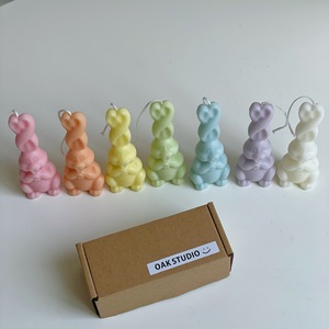 InsLong Ears Twist Rabbit Candle Regalo <span class=keywords><strong>de</strong></span> mano Decoración del hogar Regalo <span class=keywords><strong>de</strong></span> las novias Novia Regalo Pequeño regalo - Product Image 3