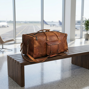 Leather Genuine Travel Vintage Largest Duffel <b>Men</b> Gym Luggage Overnight <b>Weekend</b> - Product Image 3