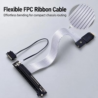 TISHRIC 18.5CM M.2 M-key ke PCIe 4.0 X16 Riser Adapter M.2 NVMe 2280 ke PCIE 16X Kabel Ekstensi untuk Laptop PC Kartu Grafis