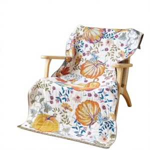 Serviette de bain en gaze à cinq couches 100% coton imprimé floral absorbant à séchage rapide confortable grande serviette pour adultes serviettes de plage - Product Image 1