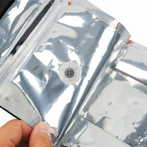 कस्टम मुद्रित ब्लू एल्यूमिनियम फोइल कॉफी बैग पुन: सील करने योग्य फ्लैट बॉटम बैग प्लास्टिक पैकेजिंग जिपर कॉफी बीन बैग