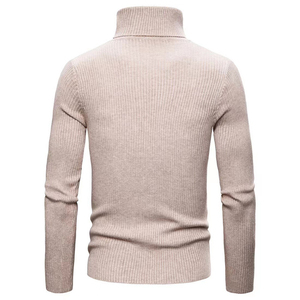 Pull tricoté slim à <span class=keywords><strong>col</strong></span> <span class=keywords><strong>roulé</strong></span> pour <span class=keywords><strong>homme</strong></span>, manches longues, style décontracté, collection automne, accepte les commandes personnalisées - Product Image 4