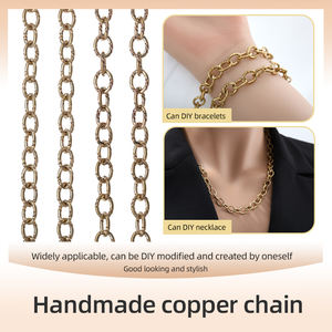 Модная кубинская цепочка 9 мм, Классическая сумка, джинсовая цепочка, цепочка с гравировкой, овальная цельная цепочка из латуни для изготовления ювелирных изделий, поставка - Product Image 5