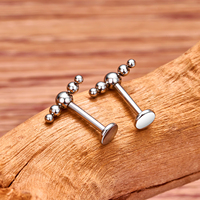 5 Piezas al por Mayor de Piercings de Titanio F136 para Nariz, Oreja y Labio, con Rosca Interna, Tipo Push Pin, Joyería Corporal, Oro 24K, Zirconia, Regalo de Boda