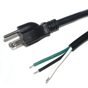 <strong>Heavy</strong> Duty 6FT 14AWG Power <strong>Cord</strong> with 3 Prong Open Wiring End NEMA 5-15P Male Plug Replacement <strong>Cord</strong> for Home Appliances - Product Image 2