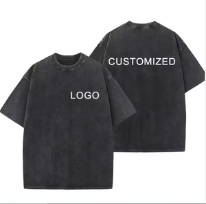 Oversized Men's Black T-Shirt Short Sleeve O-Neck Cotton Jersey Printed Letter <b>Logo</b> Customized Casual Fit - Product Image 1