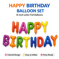 Ballons Joyeux Anniversaire de 16 Pouces pour Décoration de Fête, Panneau Publicitaire, Décoration de Fête d'Anniversaire, Toile de Fond pour Photomaton