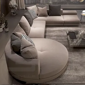 Mobilier d'intérieur minimaliste d'hôtel moderne salon canapé courbe de très grande taille