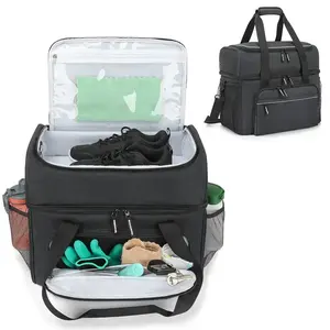 حقيبة رياضية كبيرة خاصة بالعلامة التجارية مضادة للماء تستخدم في البولينج أثناء السفر حقائب لكرة البولينج متينة مزودة بقسم للأحذية