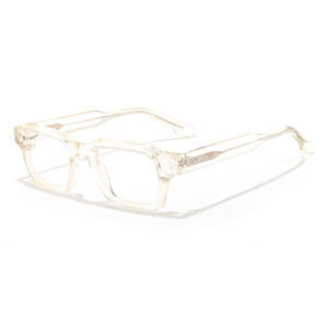 Montures optiques durables en acétate faites à la main, unisexes, à monture complète, motif uni, style tendance, avec embout nasal carré, pour adultes GL6711 - Product Image 3