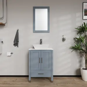 High end cottage style wash bath plywood under sink freestanding bathroom vanity cabinet