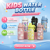 Termo Infantil Portátil de Acero Inoxidable 304, Aislado al Vacío, con Diseño de Dibujos Animados, para Estudiantes