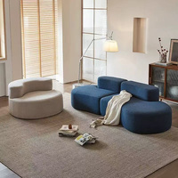Ensemble de canapés modulaires en sherpa courbé, style minimaliste italien, OEM, compressé sous vide, pour réception d'hôtel, salon d'entreprise