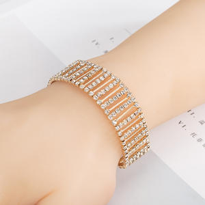 Pulsera Elástica de Diamantes de Una Sola Hilera, Estilo Europeo y Americano, para Estudiantes, Linda Pulsera de Cristal, Pulsera Económica para Hermanas - Product Image 2