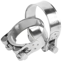 Collier de serrage robuste à vis en T poli, simple vis, en acier inoxydable 304, réglable pour échappement de turbocompresseur, métrique